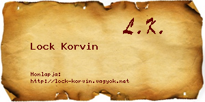 Lock Korvin névjegykártya